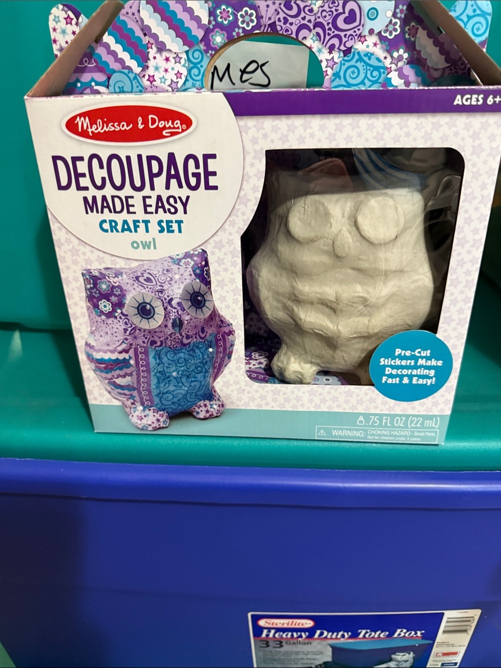 Melissa & Doug Purple and White Decoupage Owl Craft Set